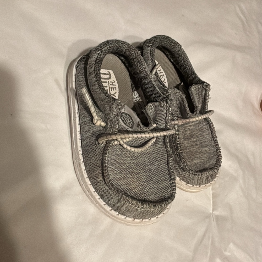 Hey Dude Gray Moccasin Shoes Slip-On Comfort